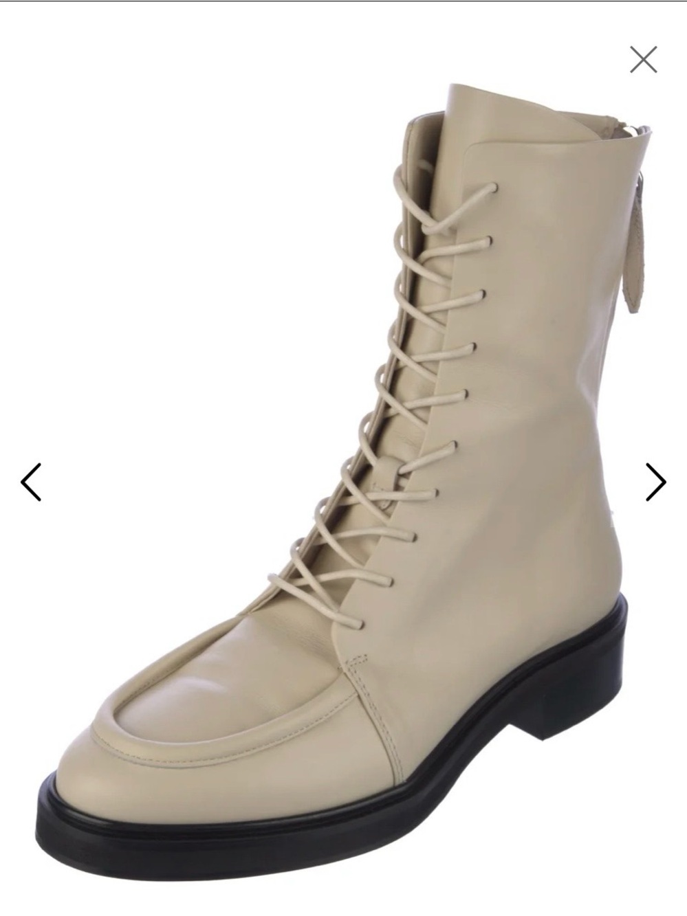 Aeyde Max Combat Boot. Cream Leather Lace-Up in Women's EU40 (aka a US9) - NIB. - Picture 6 of 8